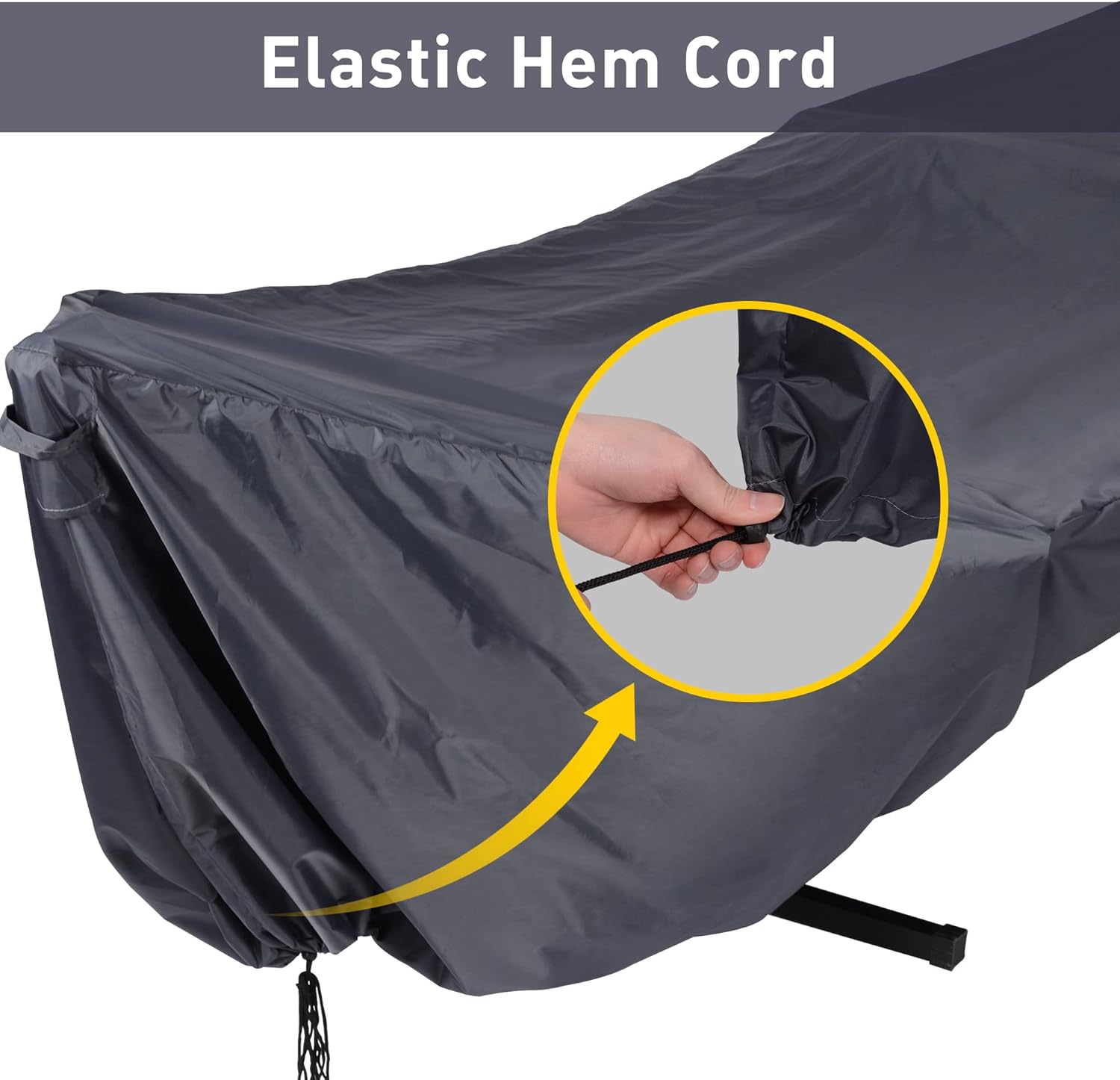 SUNCREAT Rope Hammock with Stand and Rain Cover