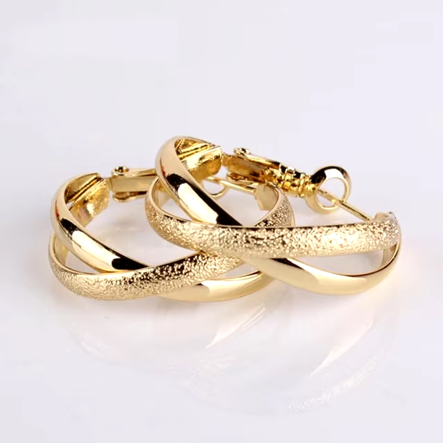 Gold Sterling Silver Adjustable Stud Earrings