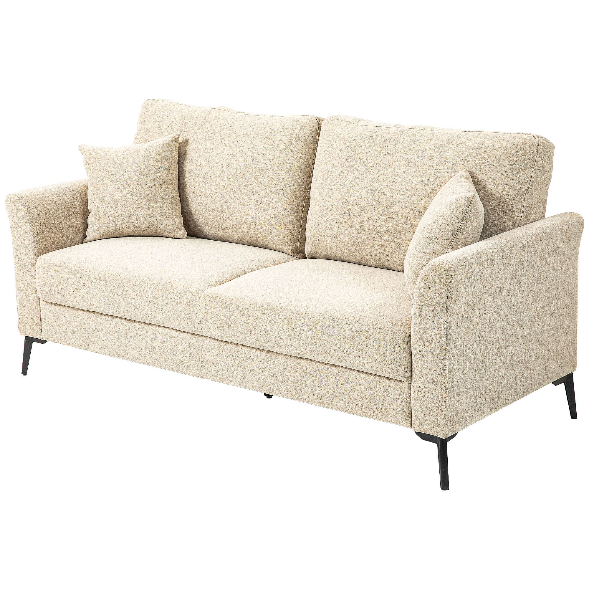 HOMCOM 2-Sitzer Sofa mit Leinenoptik, dicke Polsterung, bis 360 kg, 179 x 80 x 89 cm, Beige