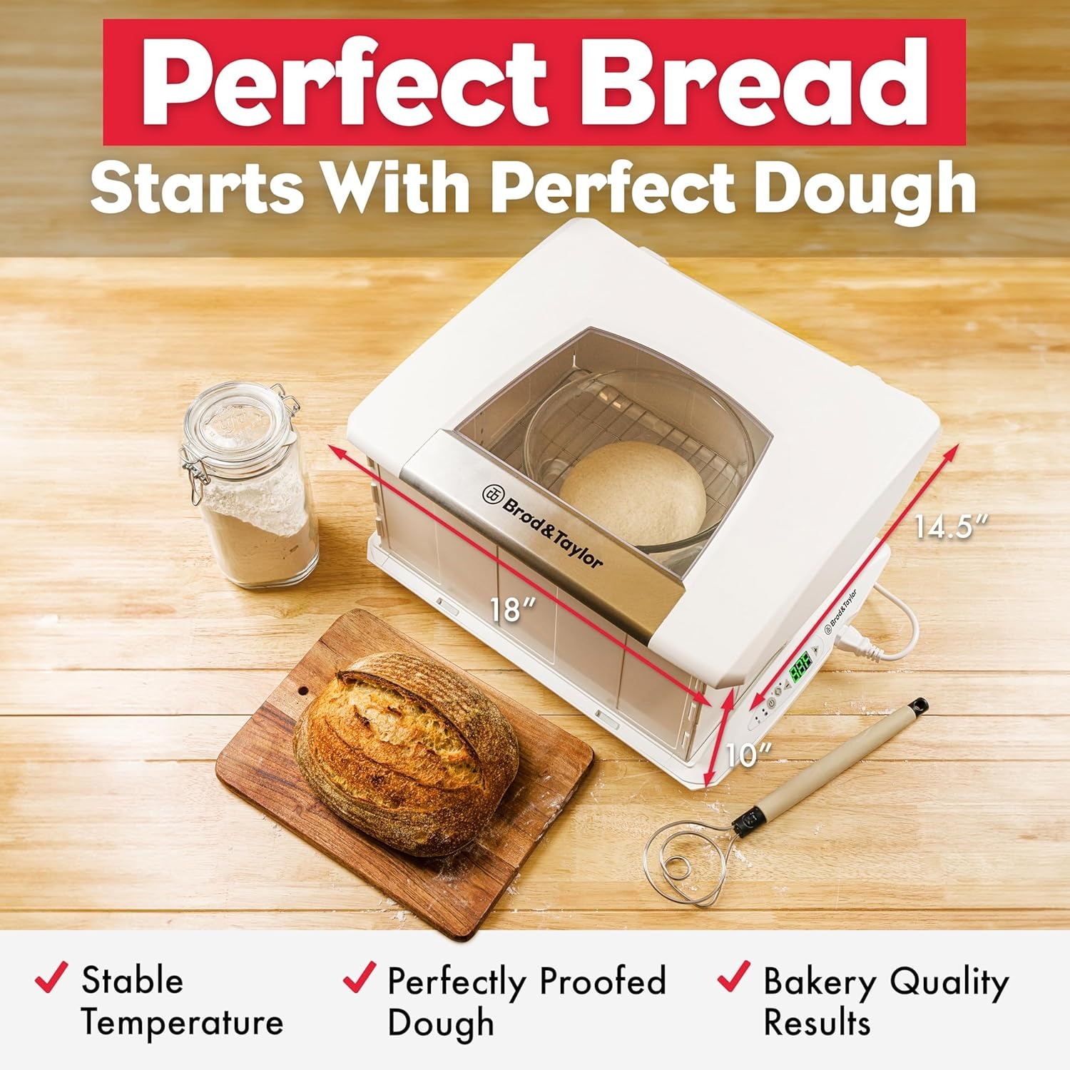 FENRIR Folding Proofer & Slow Cooker, Multi-Cooker, Yogurt Maker, Chocolate Melter, Bread Proofing Oven, Fermentare