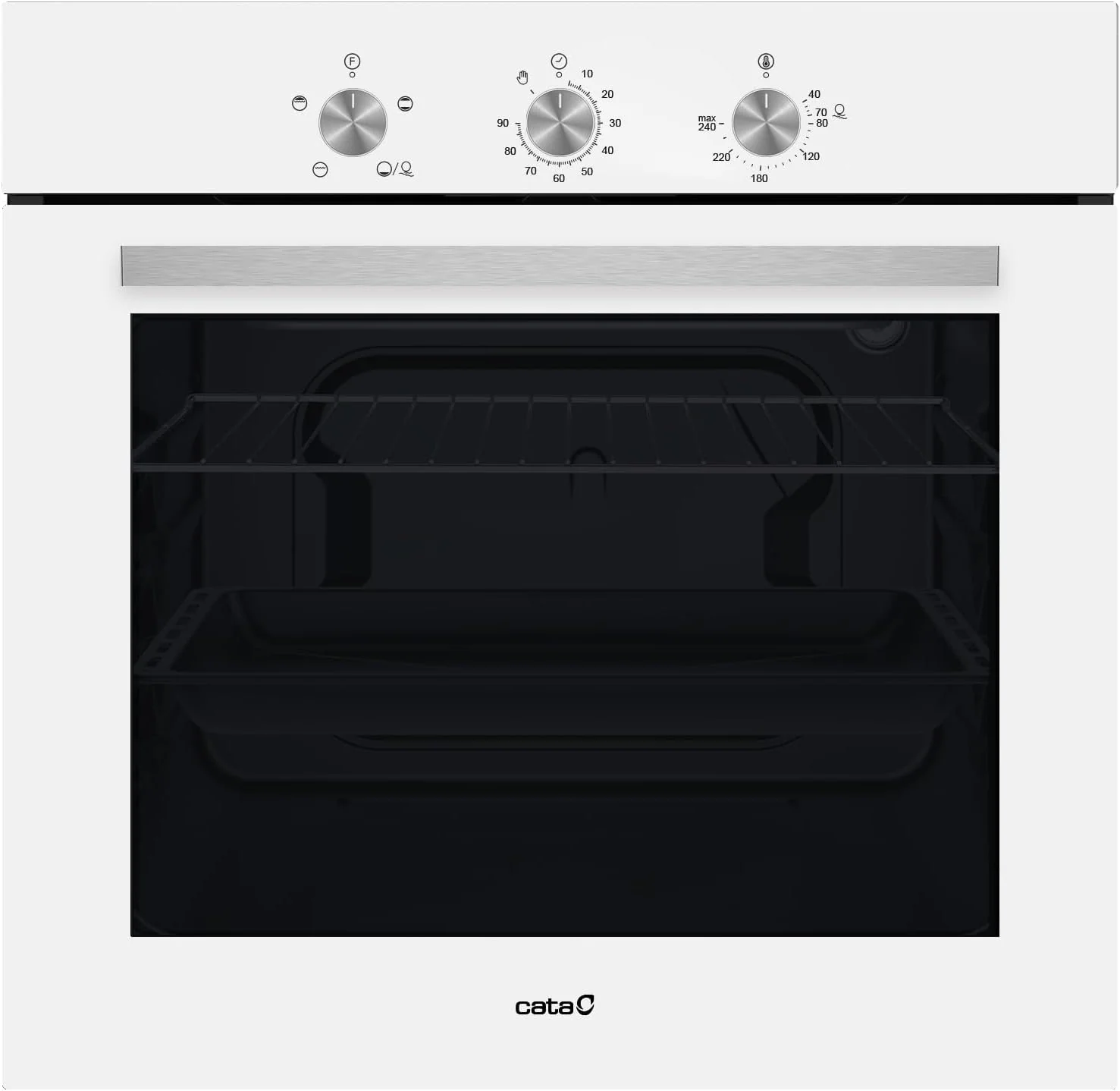 Einbaubackofen Backofen, 73 Liter, 8105 WH, 60 cm, Schwarz/Silber, CATA SES, Energieeffizienzklasse A, gleichmäßige Garergebnisse