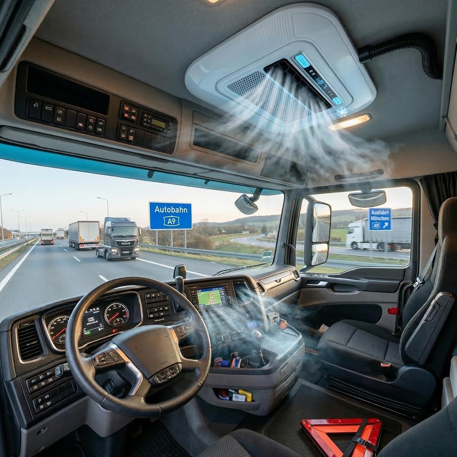 Dachklimaanlage, Standklimaanlage 12V 1800W StandHeiz Kühlleistung, Elektrisch, R134a Vorbefüllt – Kompakte Klimaanlage für Bagger, Traktor & LKW – 750W, 60dB Leise