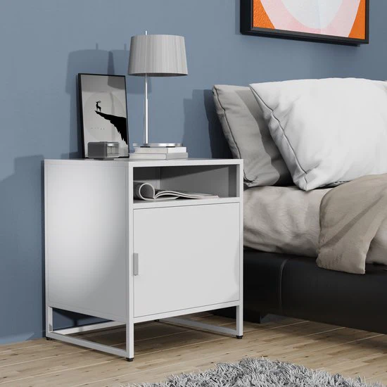Comodino consolle H. 55 x L. 45 x P. 40 cm Bianco