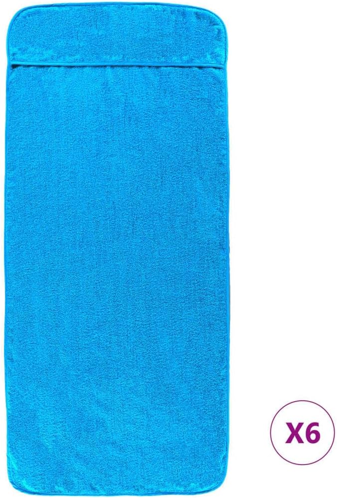 Furniture Select Strandtücher 6 Stück türkis 60x135 cm Stoff 400 GSM