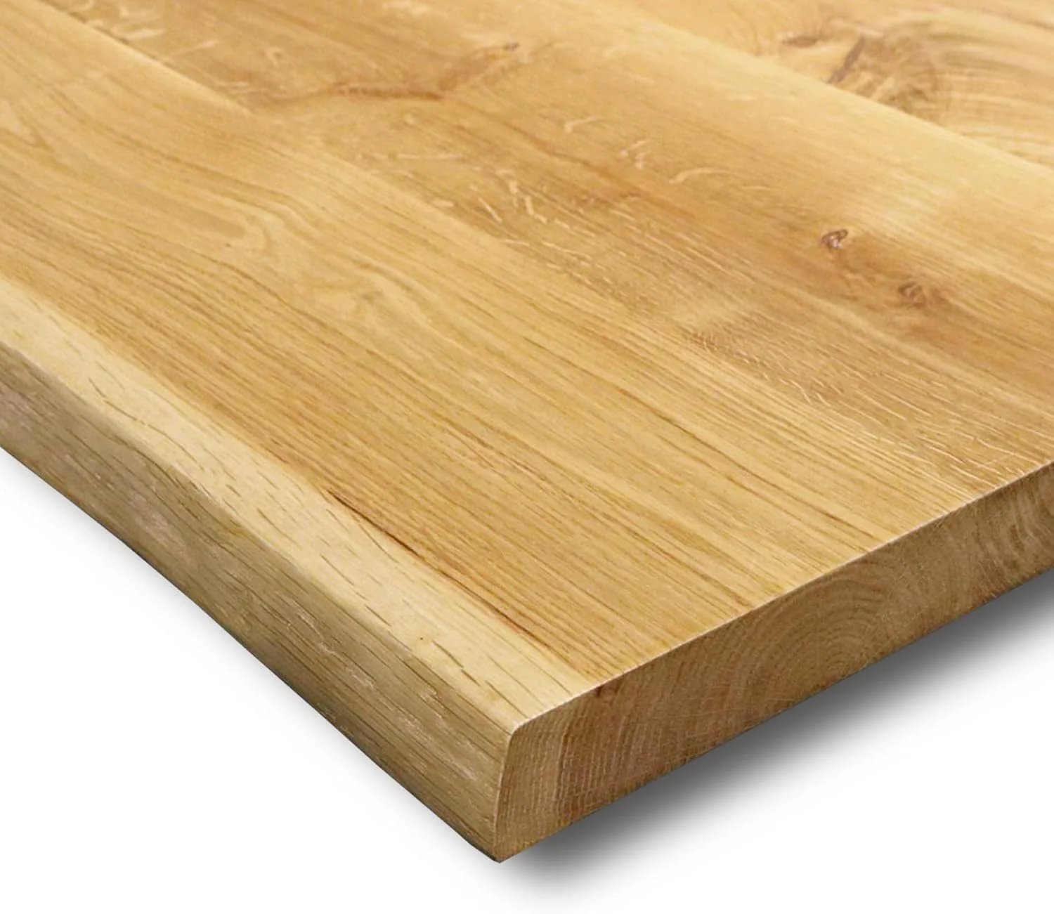 holz4home Schreibtisch, 220 x 100 x 4 cm, Eiche, Tischplatte mit Baumkante Massivholz I LxBxH I