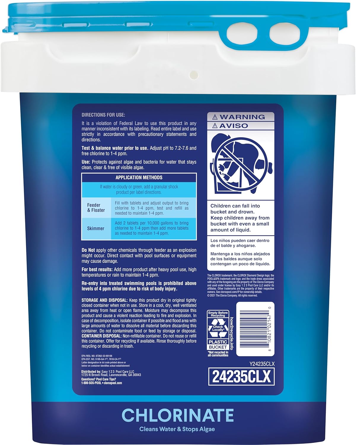 Clorox Pool&Spa XTRABLUE 3�� Chlorinating Tablets, Individually Wrapped, Kills Bacteria & Stops Algae (35 LB)