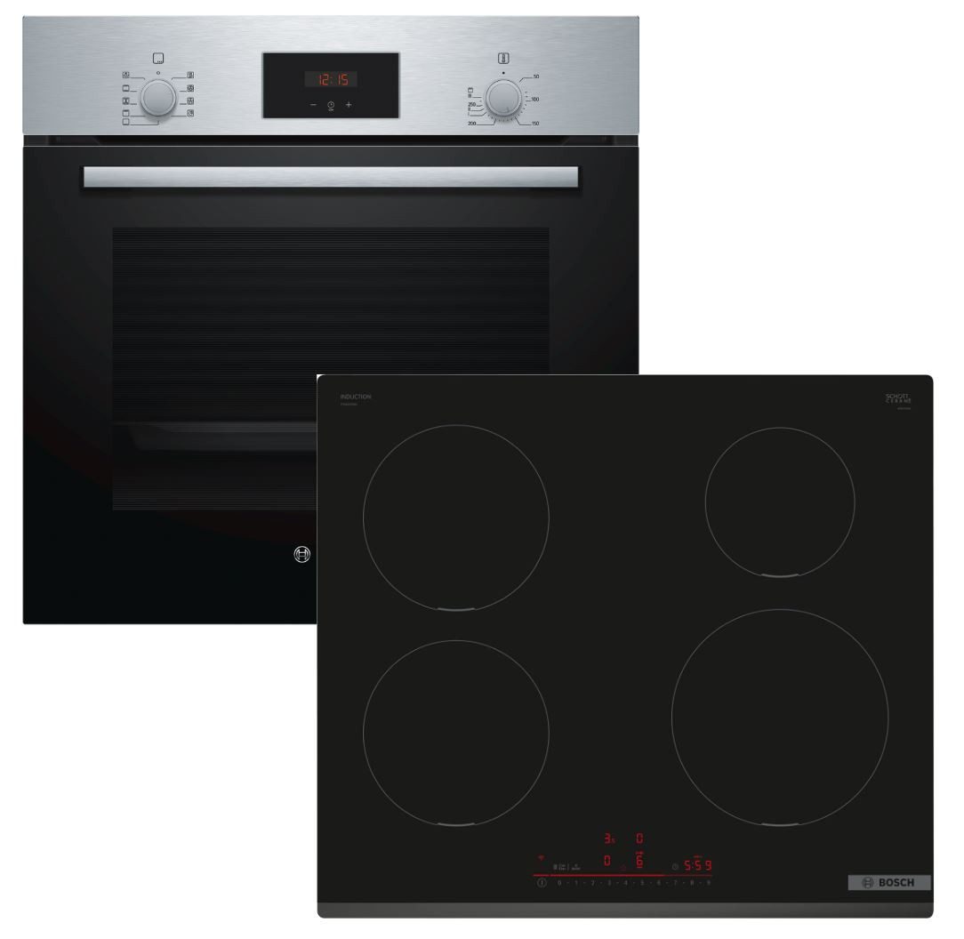 Backofen-Set Schnellaufheizung + Induktionskochfeld PowerBoost autark 60 cm