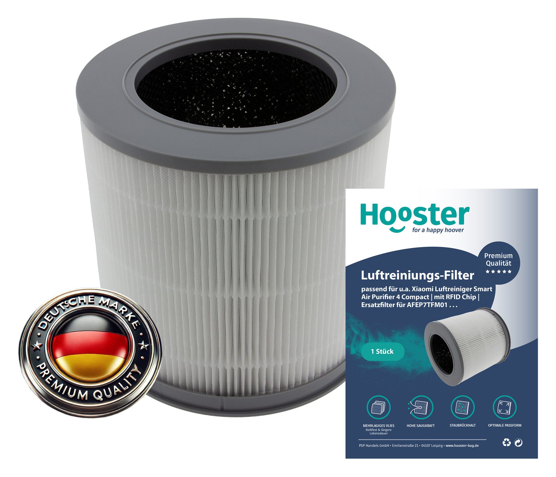 Luftfilter 1 HEPA Filter kompatibel mit Xiaomi Smart Air Purifier 4 COMPACT