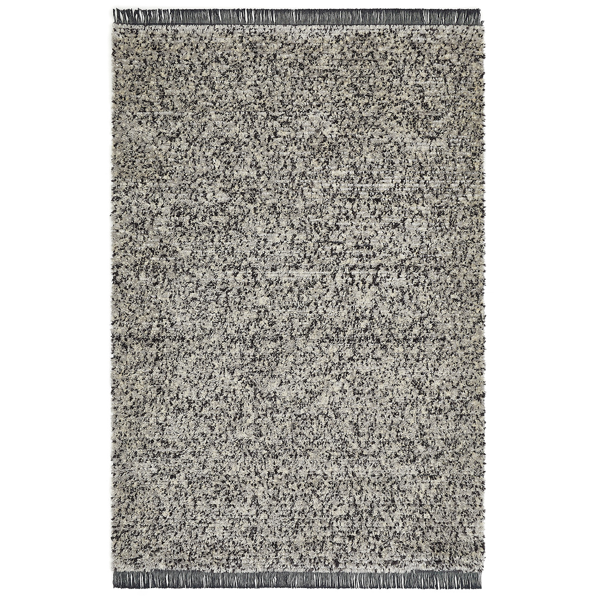 HOMCOM Hochflorteppich mit Fransen Grau 150 x 80 x 2,1 cm