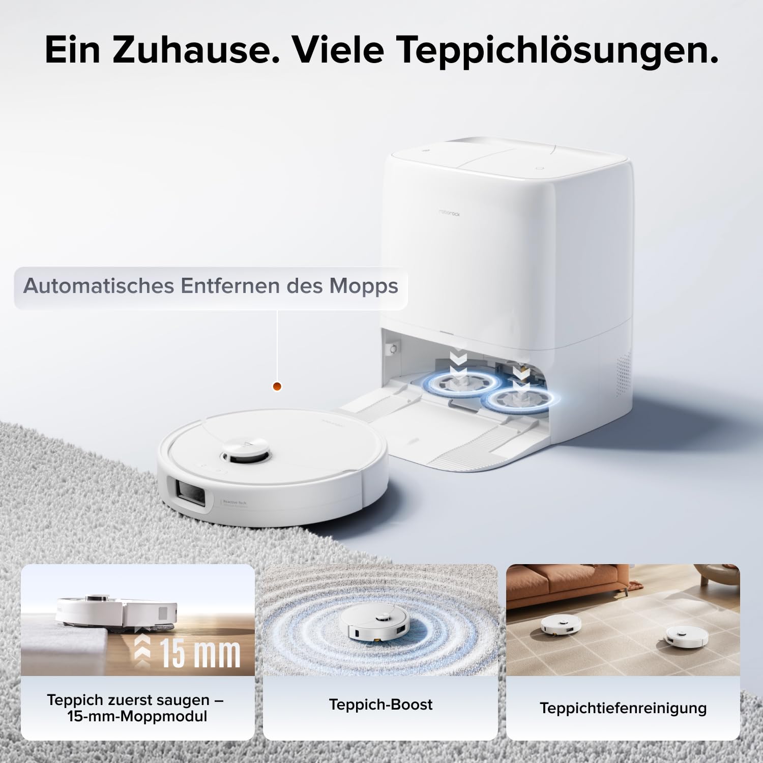 Saugroboter mit Wischfunktion Qrevo 2 Pro, 25.000 Pa Saugkraft, Absaugstation mit Heißwasserwischen und 75°C Moppreinigung