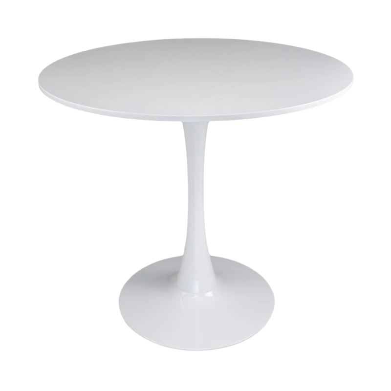 Tavolo rotondo Ø80 cm, tavolo da pranzo tondo mod. Omar - Colore: Bianco - TR08-8OMPM