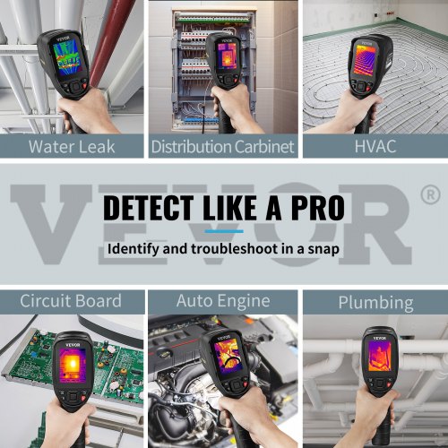 VEVOR Handheld Wärmebildkamera 240x180 IR-Auflösung Infrarotkamera Thermometer 40mK Thermografie Kamera -20-350°C Thermokamera CE zertifiziert Fehlersuche in HLK-Anlagen Identifizierung von Luftlecks