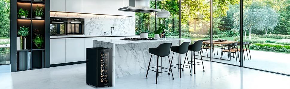 Cecotec Cantinetta Vino Bolero GrandSommelier 1250 CoolCrystal. 12 Bottiglie