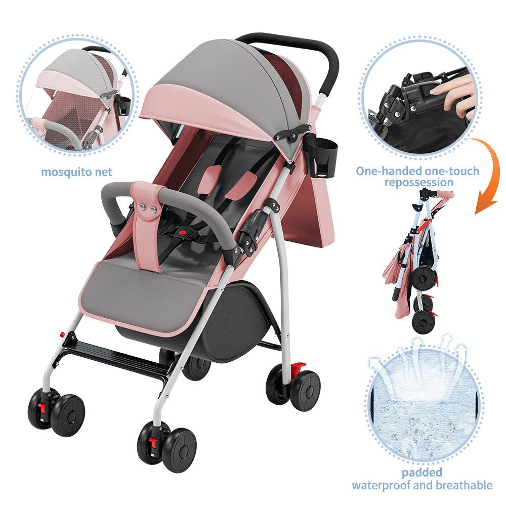 Kinder-Buggy Buggy Kinderwagen Kinderbuggy, Federleichter Reisebuggy 4,9 kg