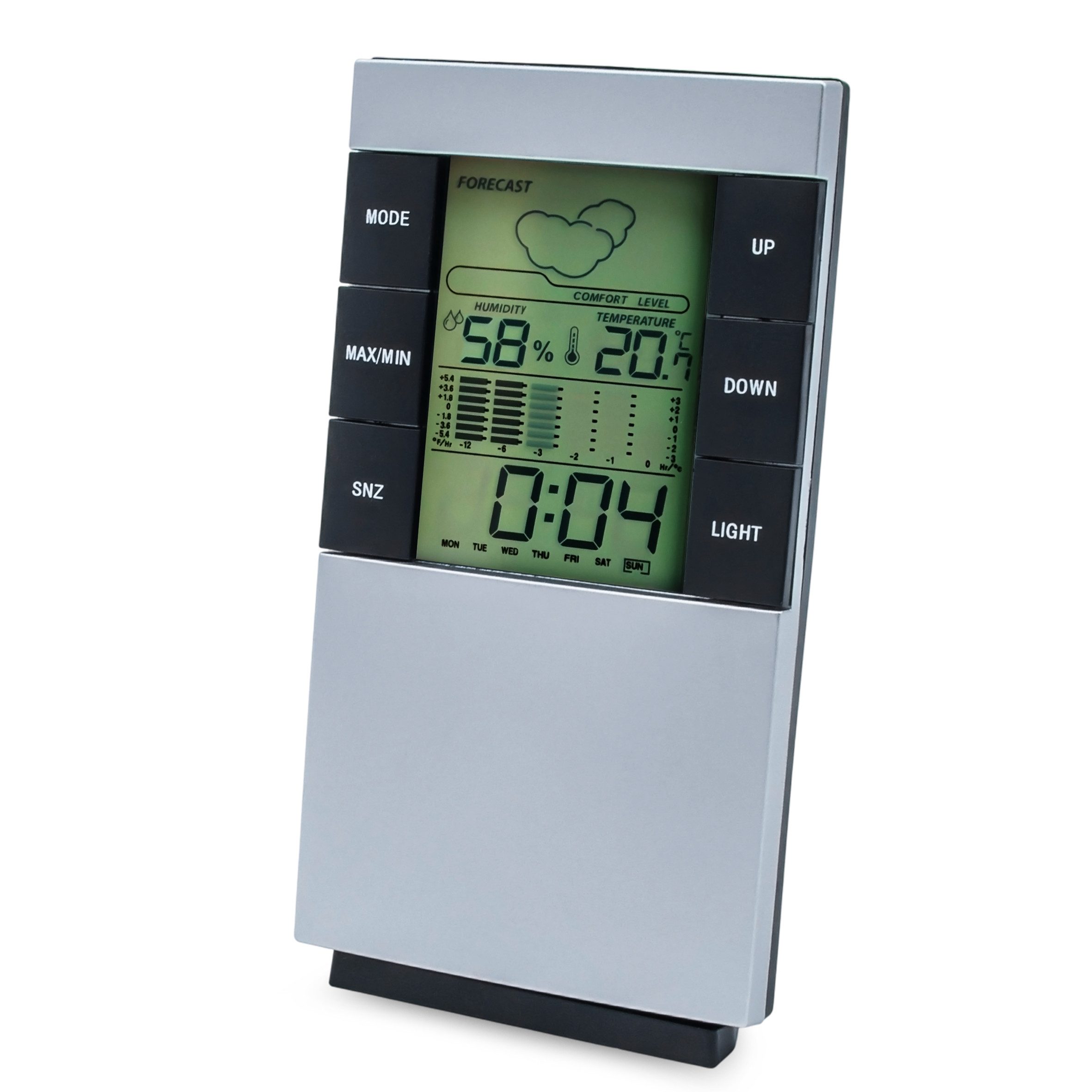 Wetterstation 5in1 Raumklima Messgerät in silber