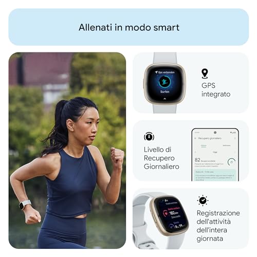 Fitbit Smartwatch Unisex Adult Nebbia Alluminio