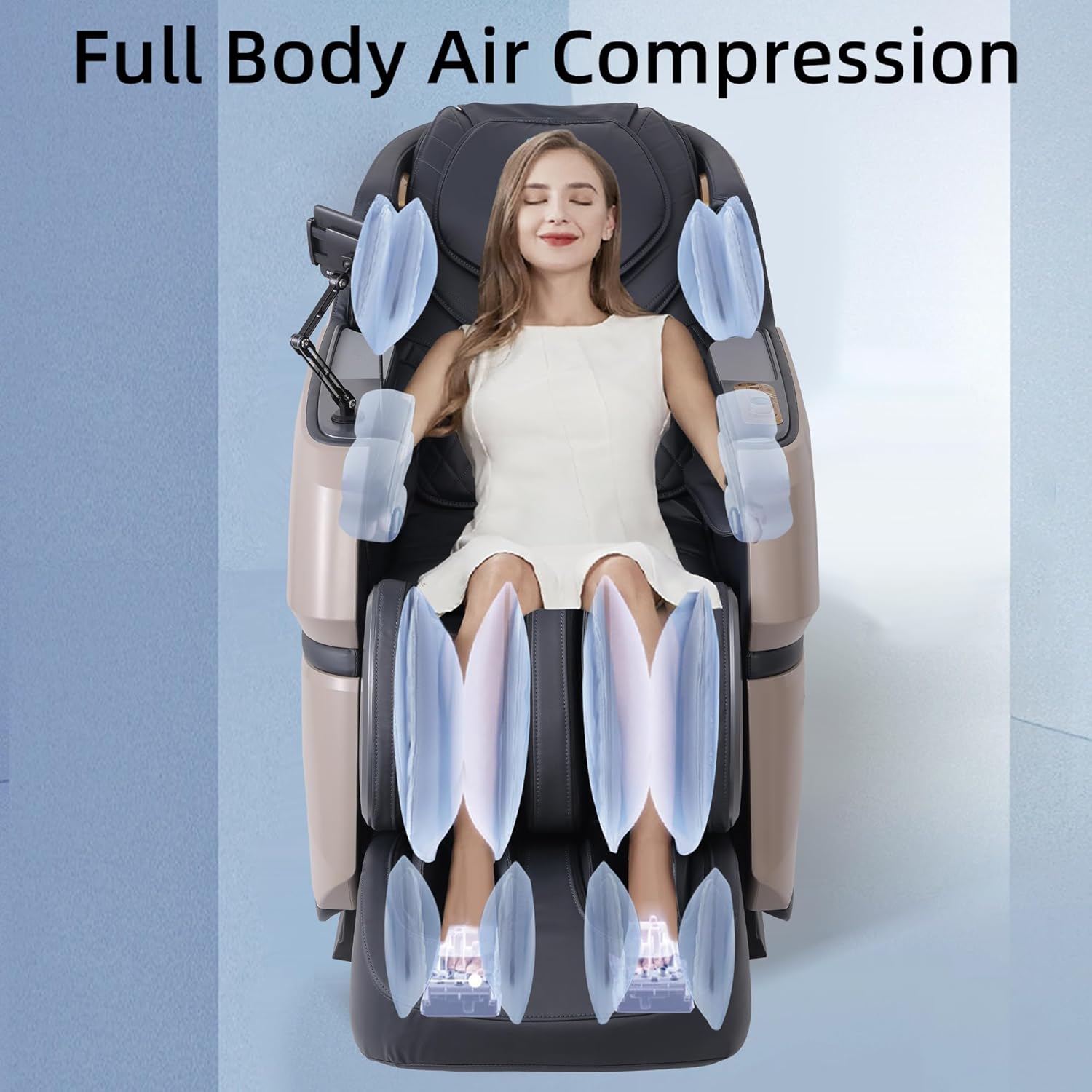 MassaMAX MT339 4D Massage Chair  Full Body Recliner with Auto Footrest  Zero Gravity  OTA Cloud Tech  SL Track  Deep Yoga Stretch  27 Modes  APP  AI Control  and Heating (Magic Black)