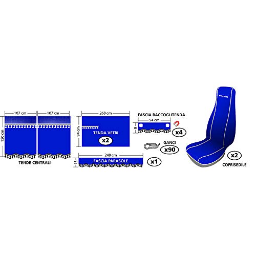 Lampa 98642 Melissa, Set Tende e coprisedili in Microfibra per Camion   Blu : Auto e Moto