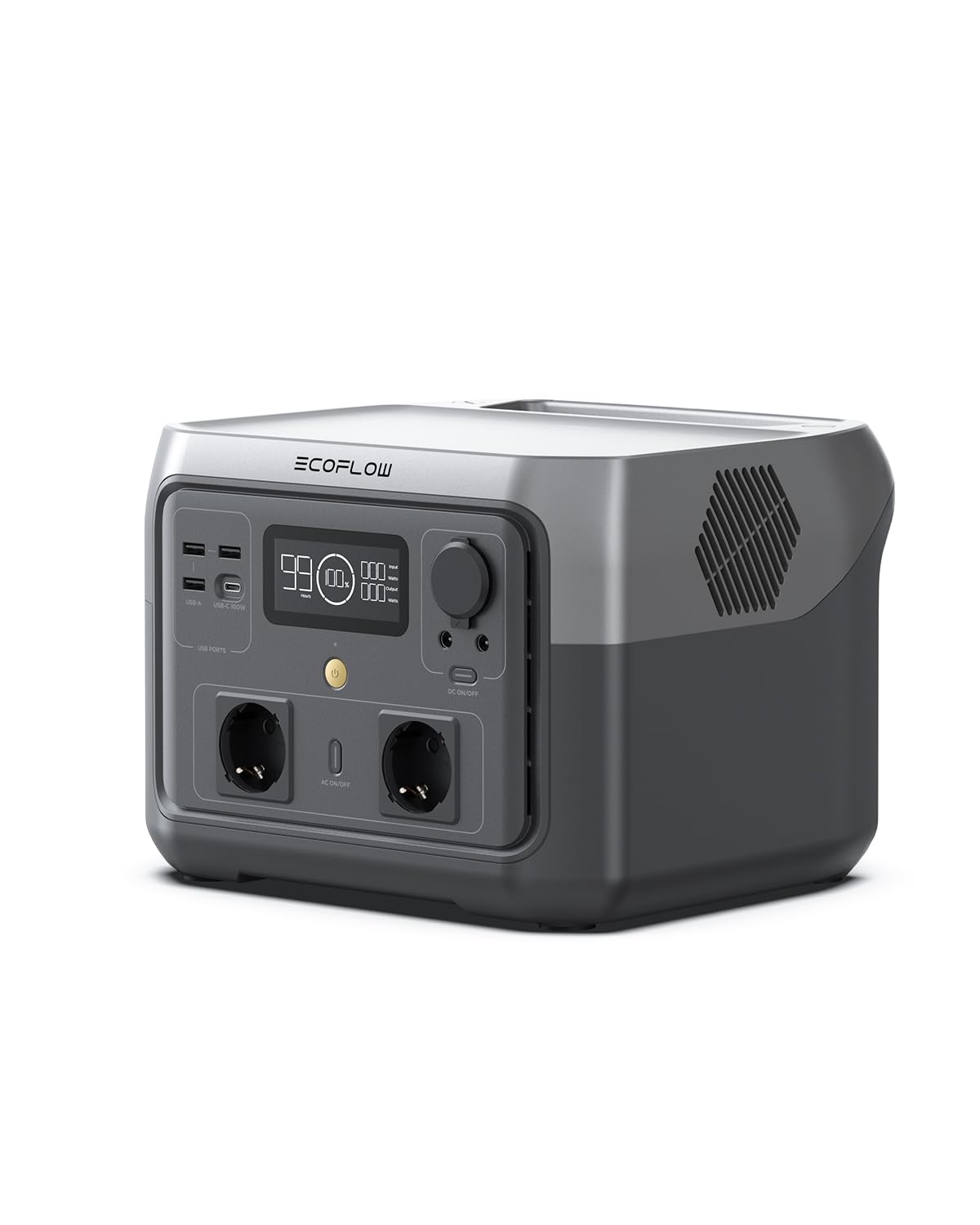 Tragbare Powerstation RIVER 2 Max mit 512 Wh LiFePO4-Akku, 1000 W Ausgangsleistung und 220 W Solareingang