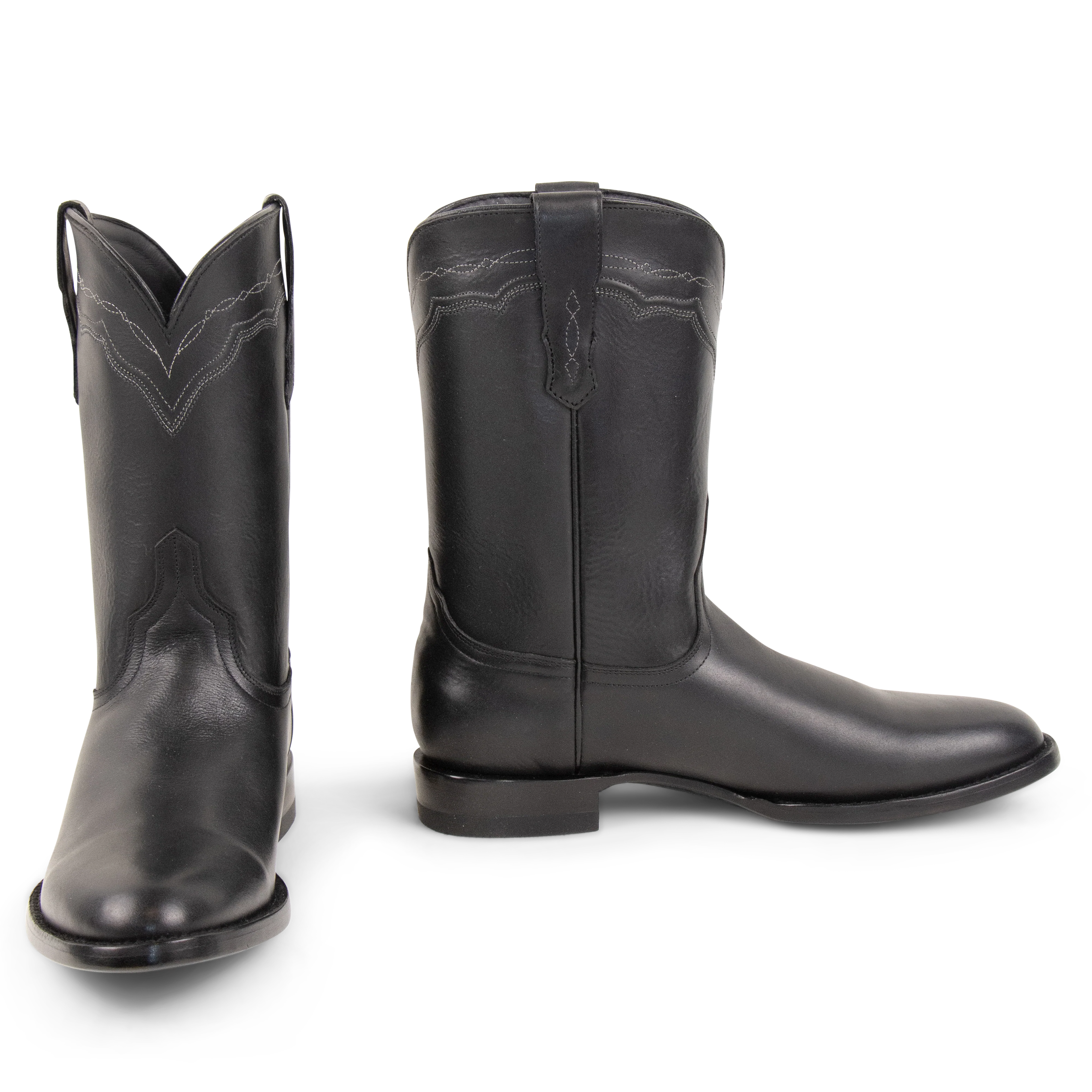 Resistol Boots Black Gold Jersey Cowhide Roper Toe