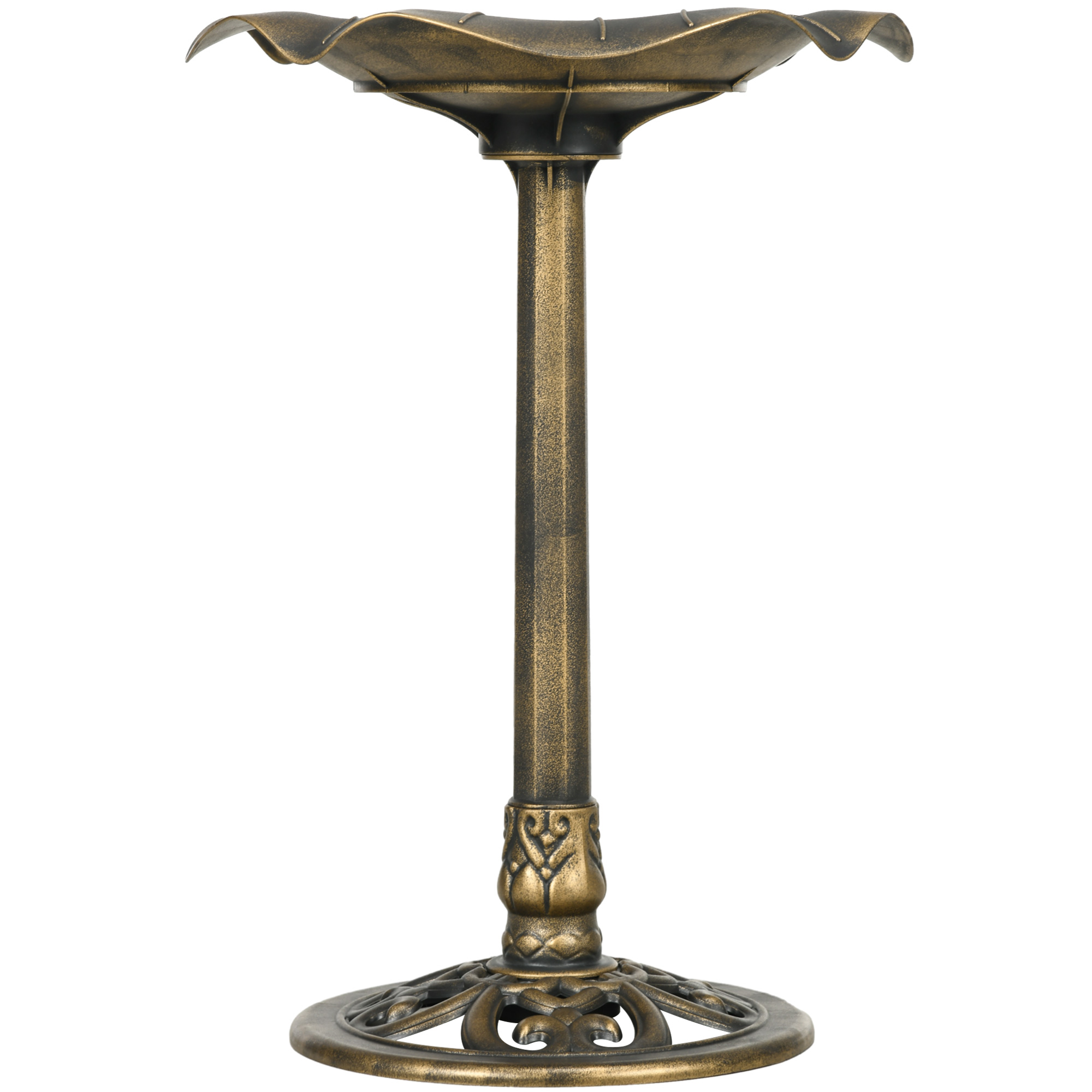 Outsunny Vogeltränke Wassertränke, Vintage-Design, stabiler Standfuß, winterfest, Ø50 x 71H cm, Bronze