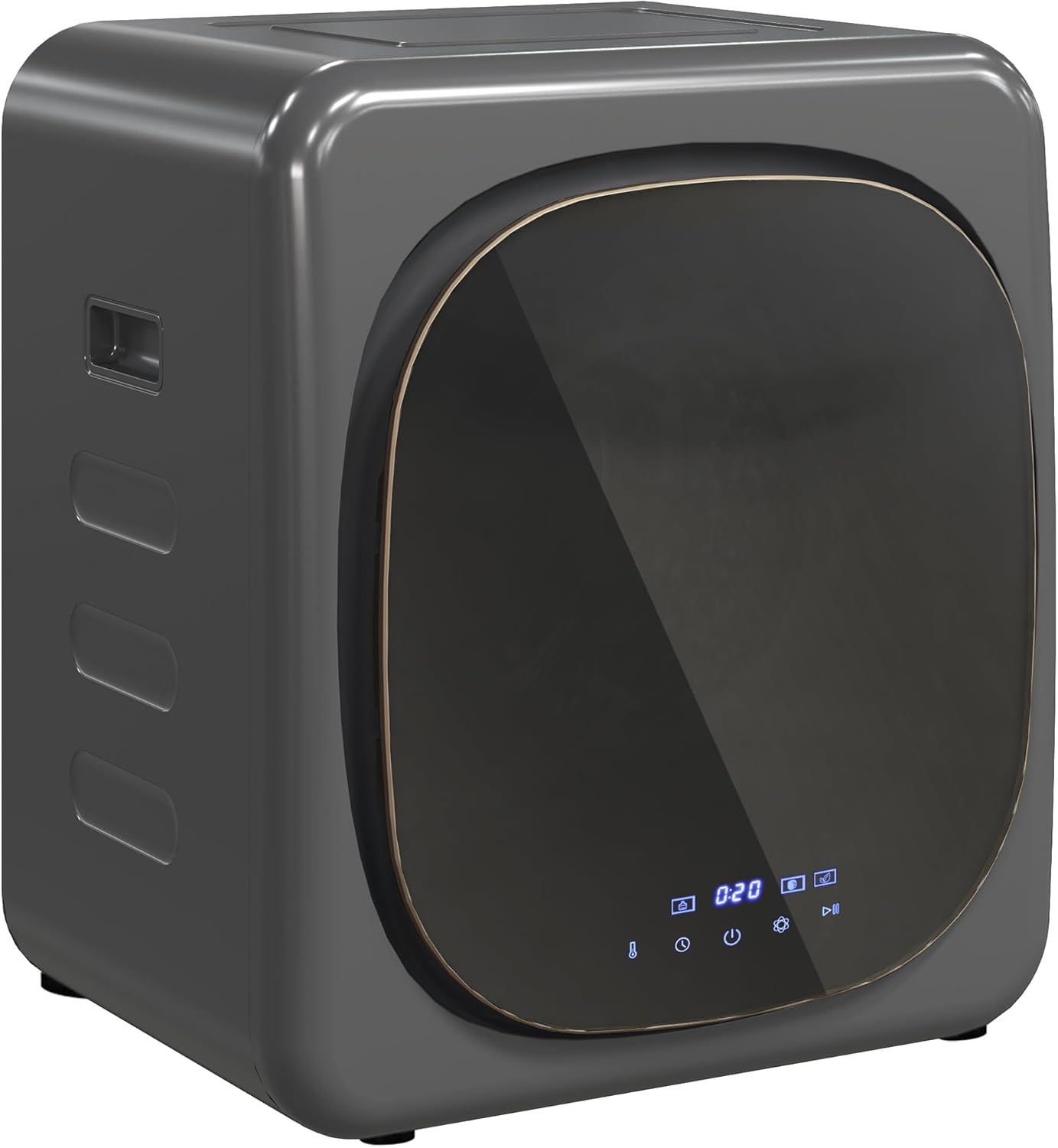 HOMCOM Mini asciugatrice con 6 programmi, touch screen a LED, 4 kg, fino a 60 °C, 800 W, autoportante, montaggio a parete, con protezione contro il surriscaldamento, asciugatura per vestiti, grigio