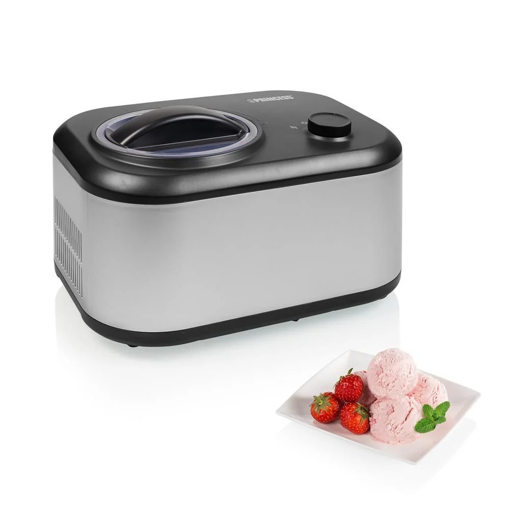 Princess 282608 Gelatiera con Compressore 1 L – 100 W, Design Nero e Acciaio Inox