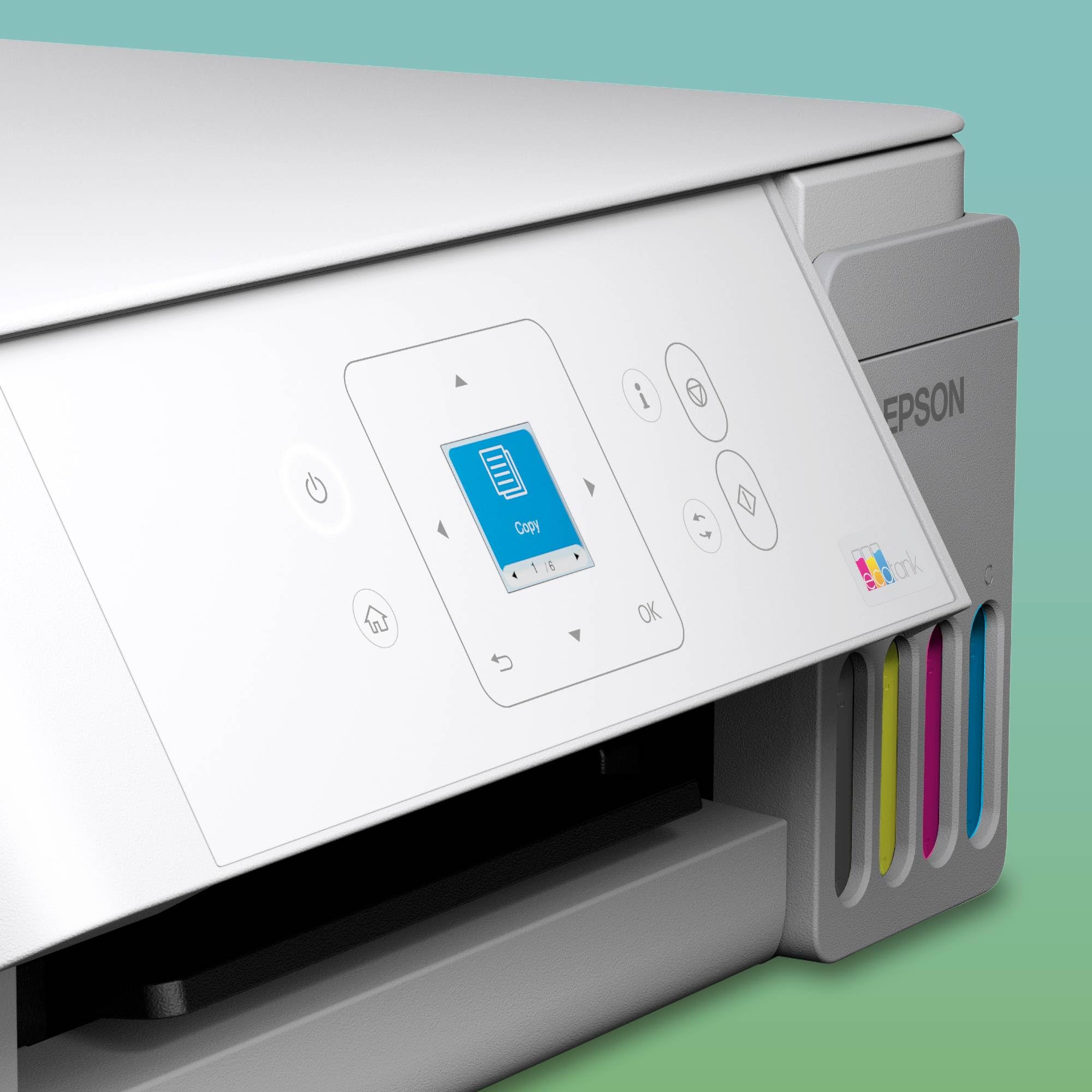 EcoTank ET-2926 Multifunktionsdrucker für Haushalte, WLAN, A4, Drucken, Kopieren, Scannen mit LC-Display und AirPrint, inklusive Tinte für bis zu 3