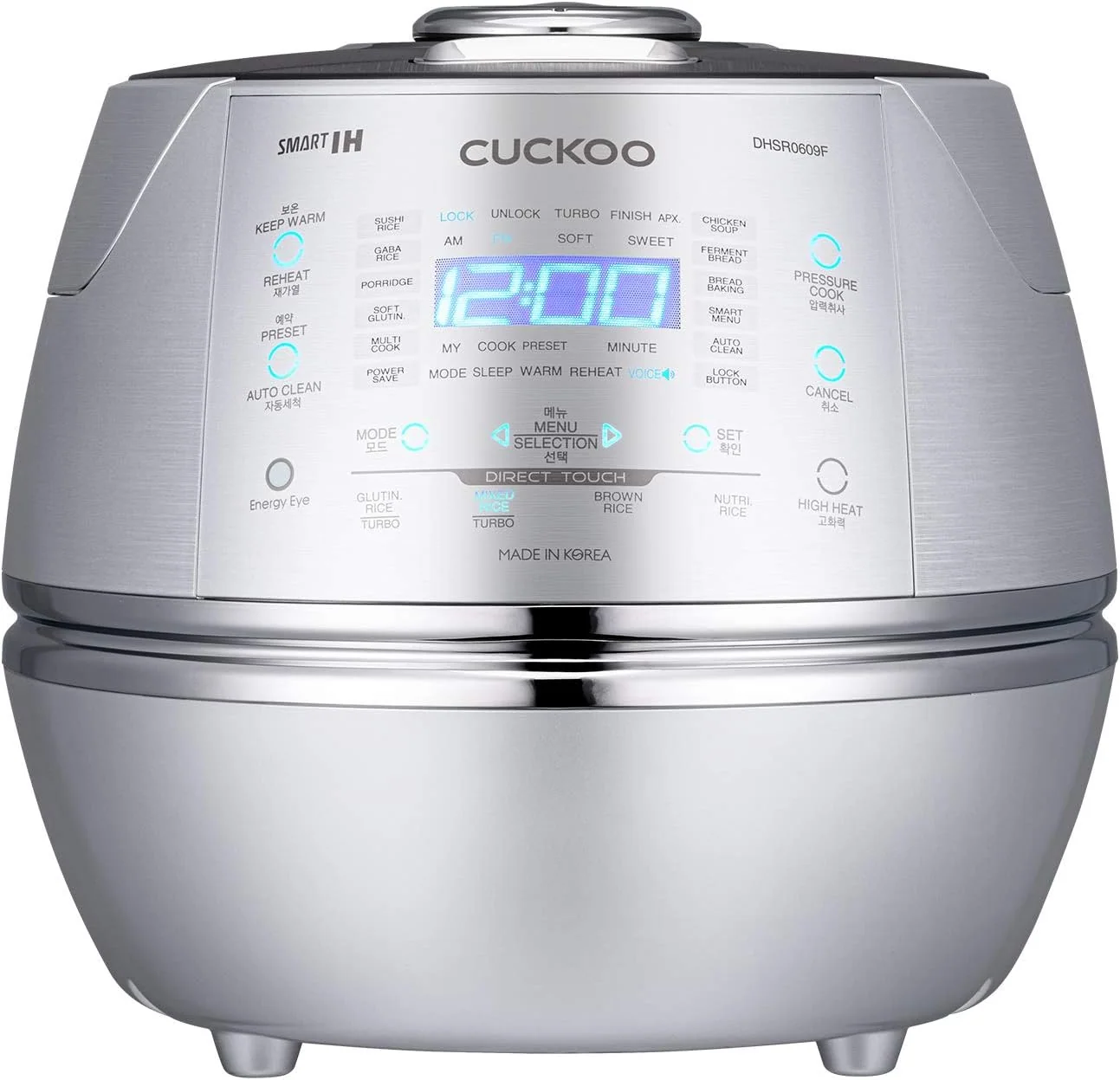 CUCKOO CRP-DHSR0609F Reiskocher Silber mit Display, 1090 W