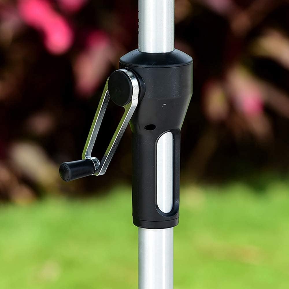 2,7 m Garten, runder Sonnenschirm, UV-Schutz, leichter Regenschutz, mit Kurbel, doppeltem Baldachin, Stange und Rippen aus Aluminiumlegierung, Basis nicht im Lieferumfang enthalten, für Balkon,