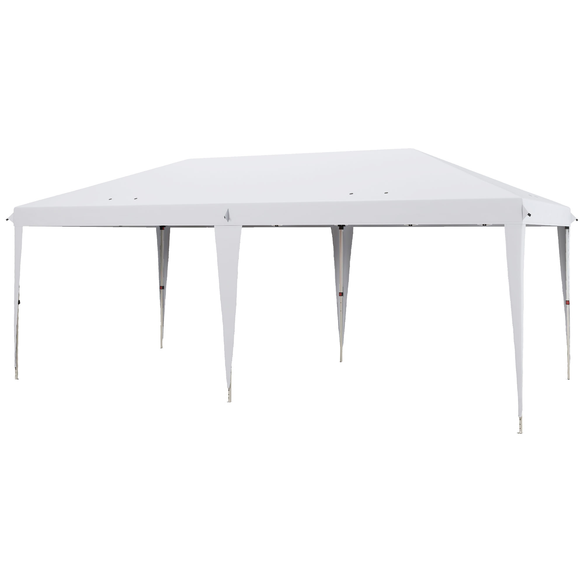 Outsunny Gartenpavillon 6 x 3 m Pop-up-Falt-Pavillon mit inkludierter Tragetasche, Epoxidstahl, dichtes Oxford-Polyester, weiß