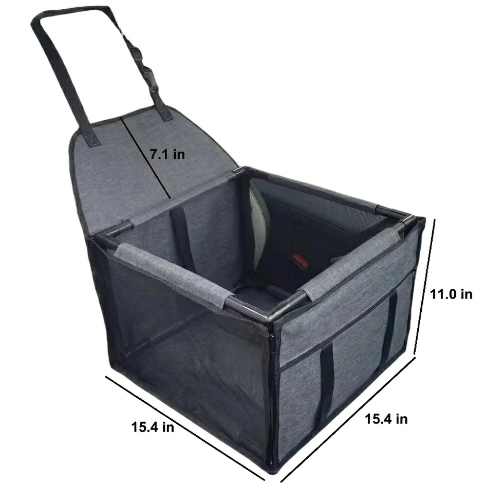 Elevated Dog Car Seat �C Side Storage Pockets & Adjustable Straps for Small Dogs