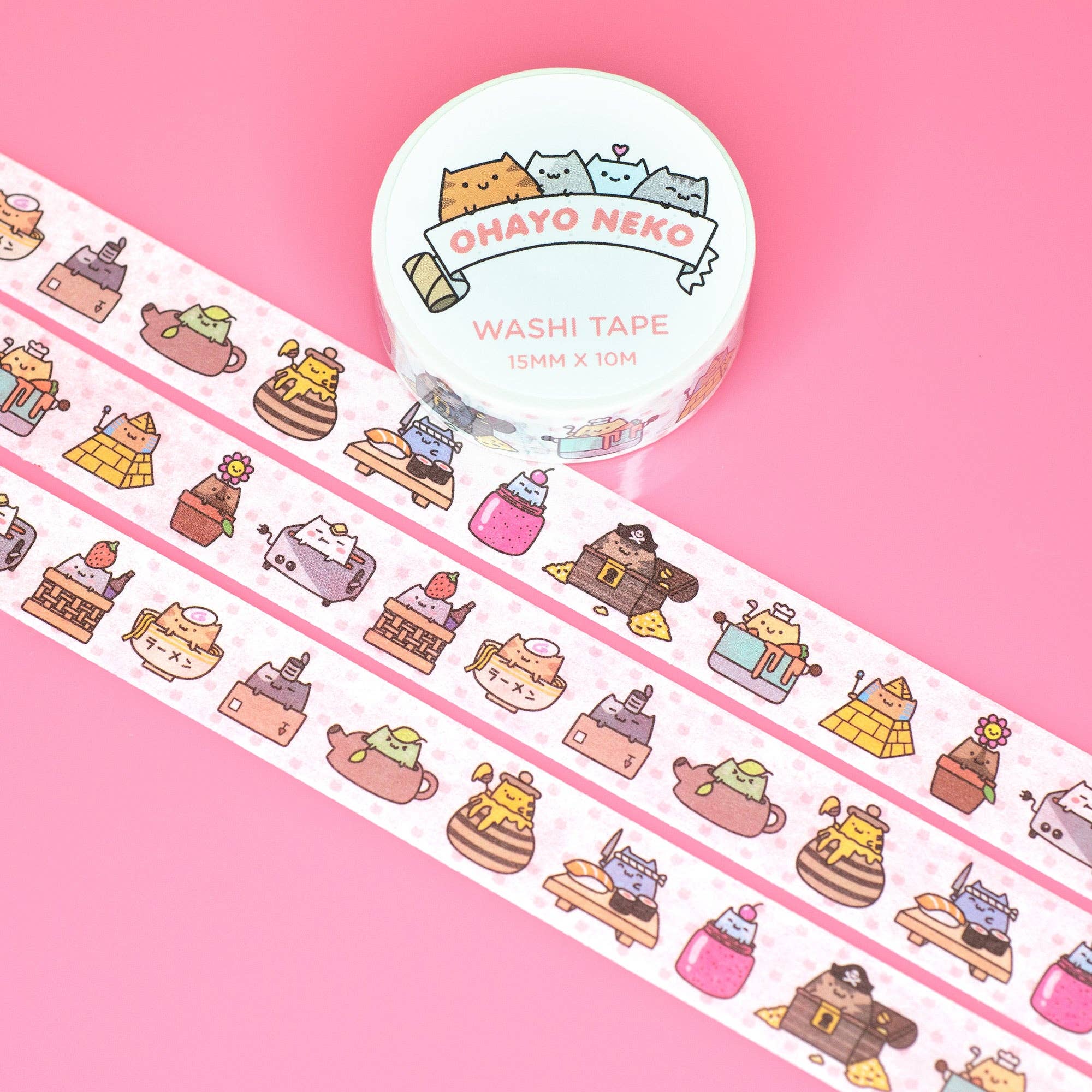 Robot Dance Battle - Cute Cats Washi Tape