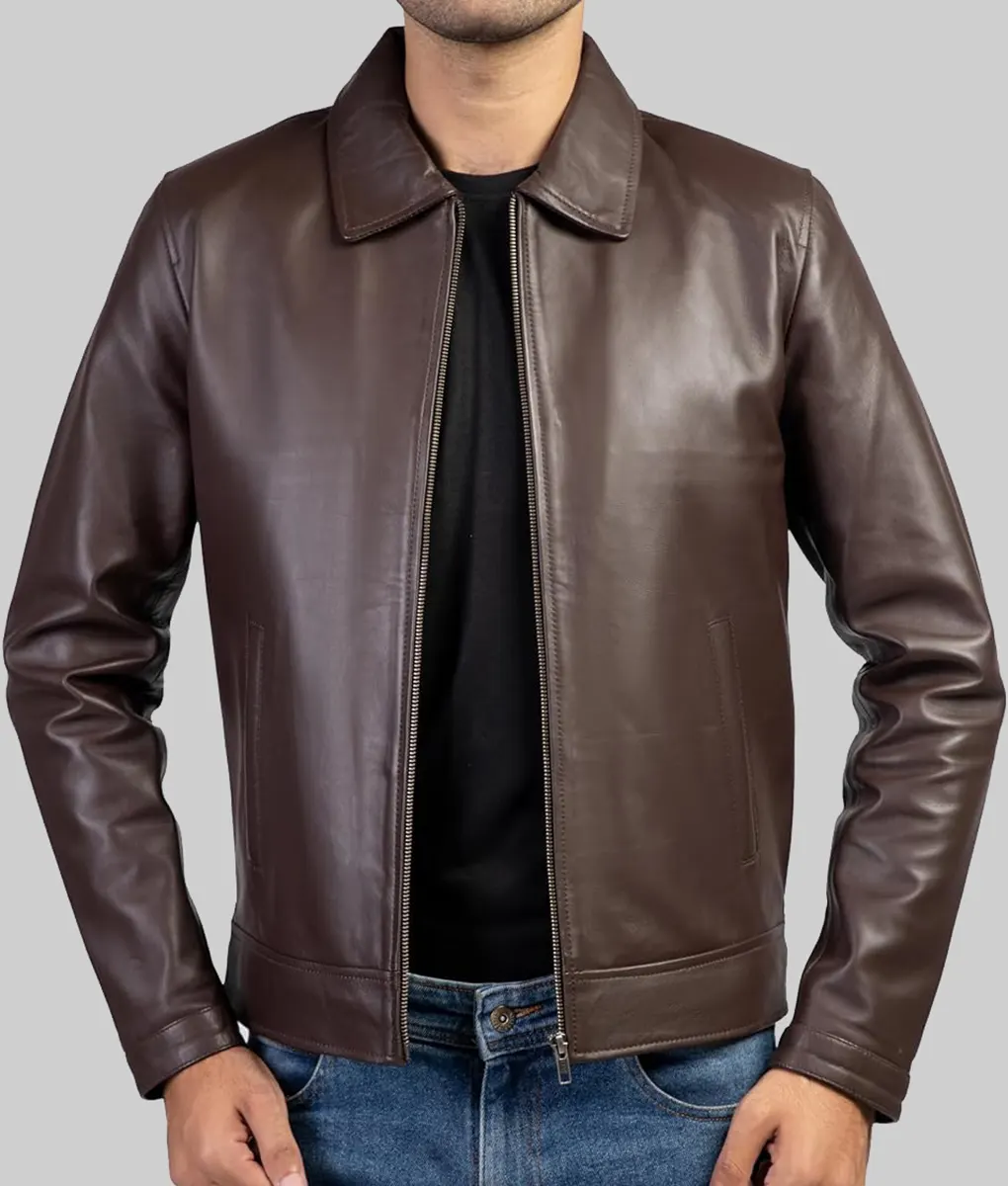 Roberto Dark Brown Leather Jacket