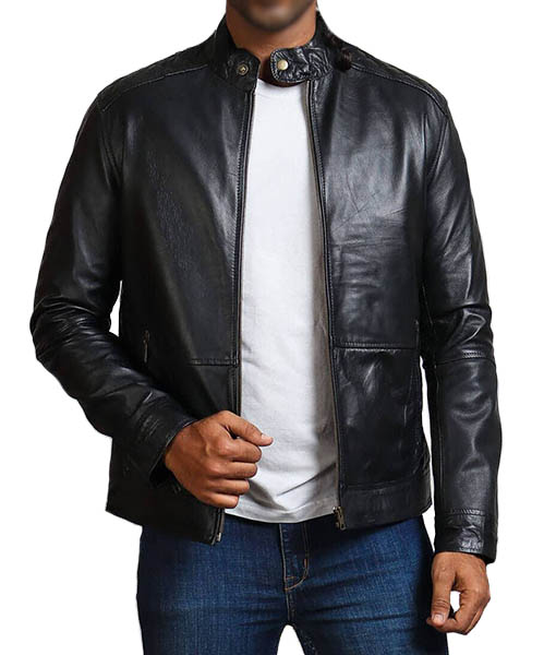Douglas Mens Skull Biker Leather Jacket