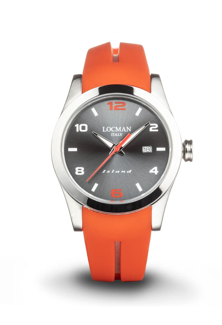 Orologio Locman Island grigio e silicone arancio 0613A07S-00GYRDSR