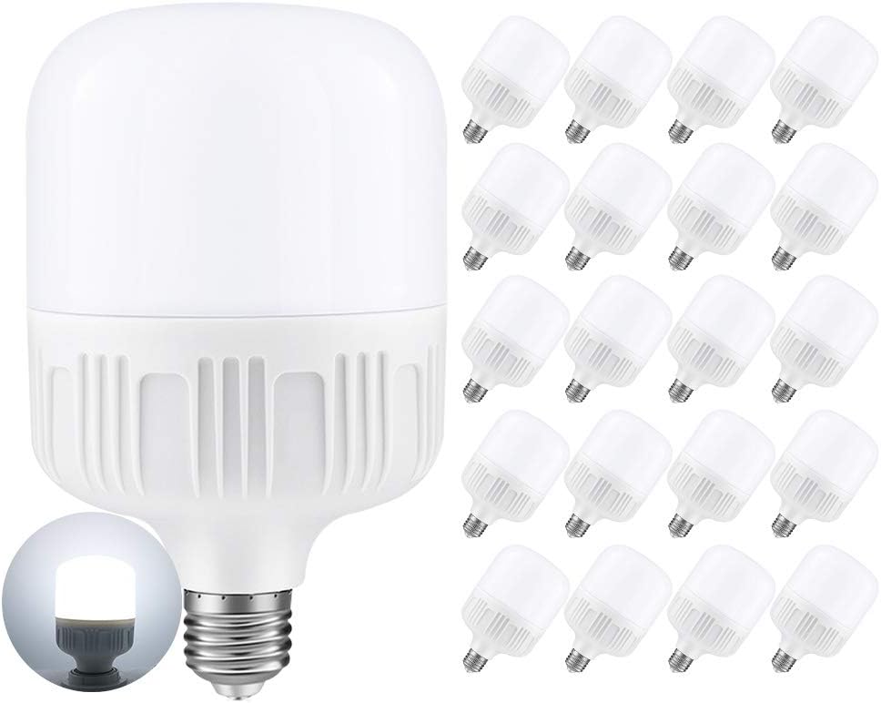 LED Lampe E27 Kaltweiß 36W Leuchtmittel Licht 6000K 3600 Lumen Abstrahlwinkel 360 Grad,LED Energiesparlampe,20 Stück