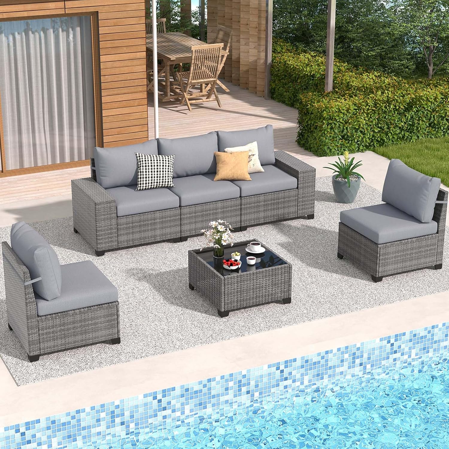 Patio Furniture Set 4 Piece Outdoor Patio Conversation Set
