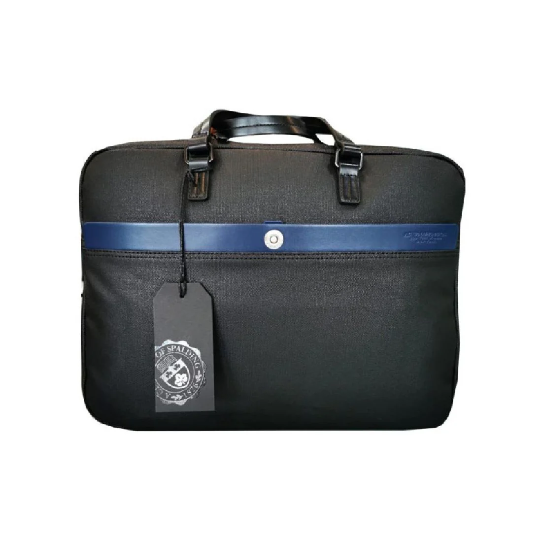 Cartella Spalding & Bros New Jersey in tessuto nero e pelle 309372U730