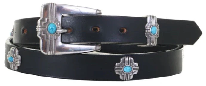 Double J Saddlery - Black Harness Leather Concho Belt
