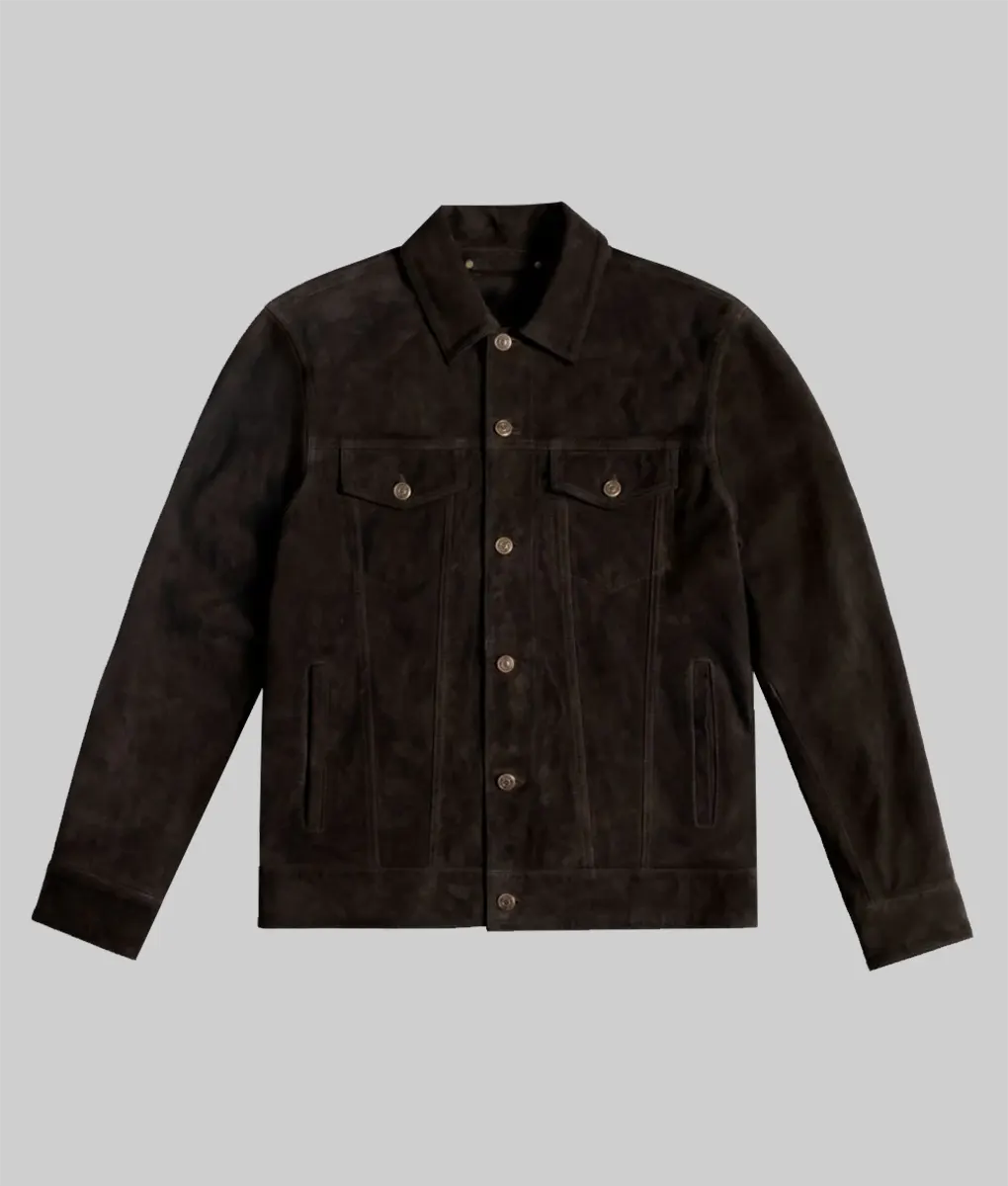 Warren Choco Brown Suede Trucker Jacket