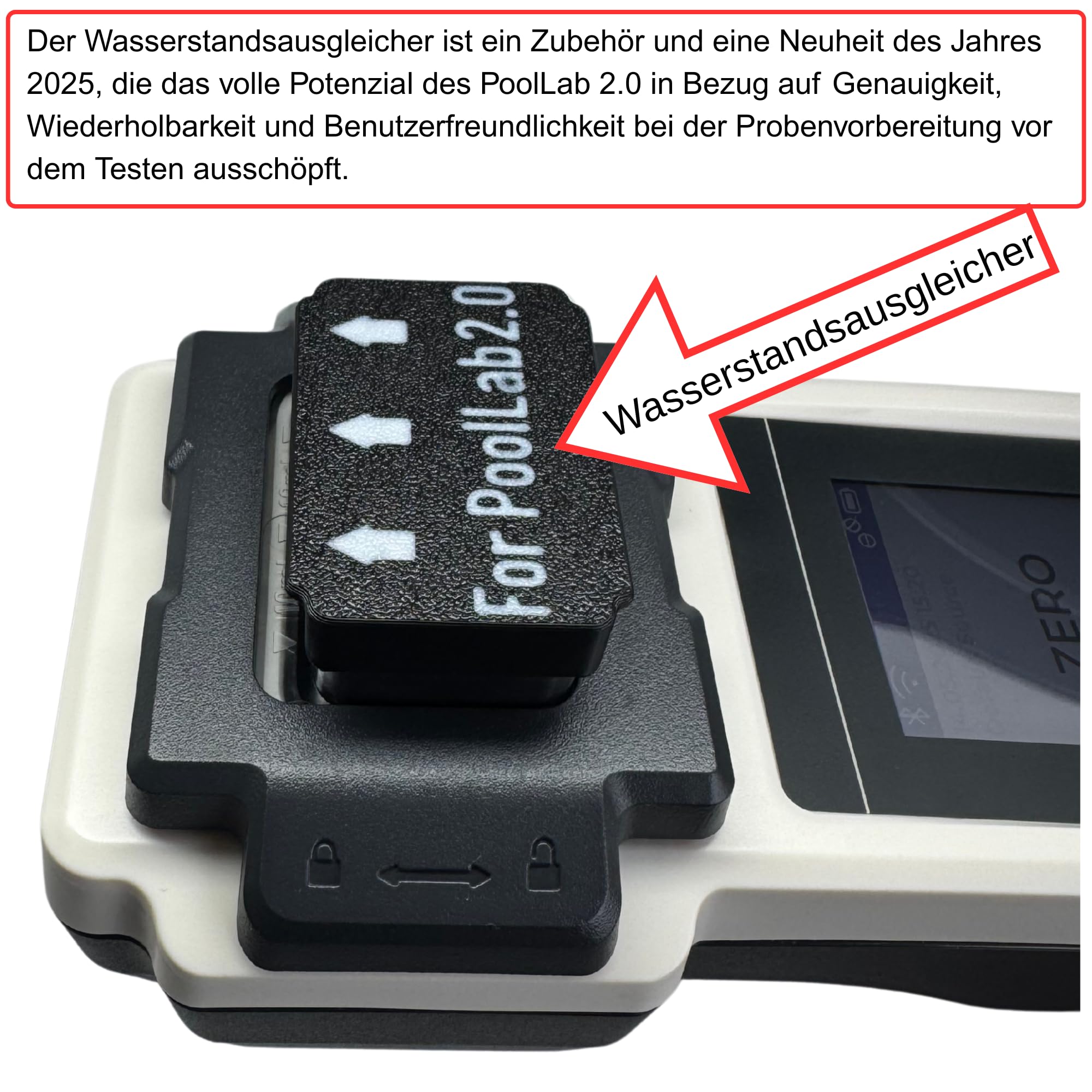 PoolLab 2.0 Wasseranalyse-Set mit Aufbewahrungskoffer und Wasserstandsausgleicher, 27 Parameter, WiFi und Bluetooth
