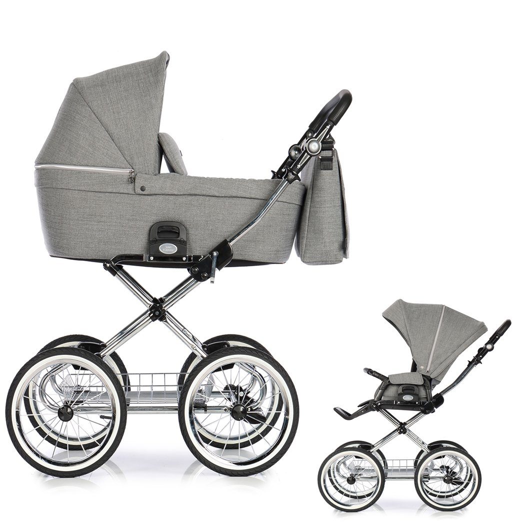 Kombi-Kinderwagen Coss Classic 2 in 1 inkl. Sportsitz und Zubehör in 3 Farben