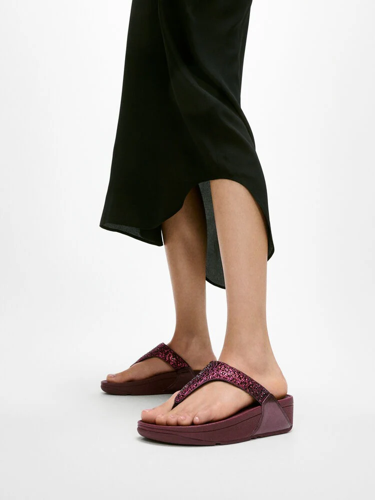 FitFlop Lulu Glitzer Metallic Plumberry Zehensteg