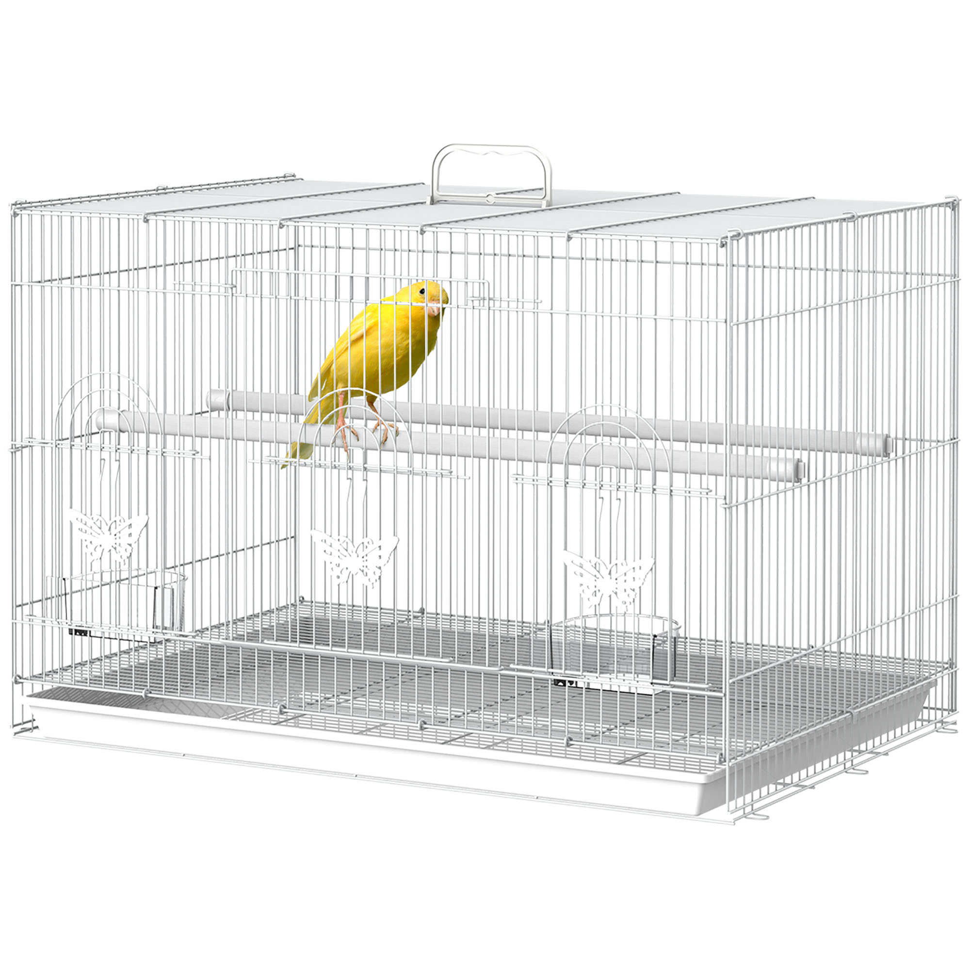 PawHut Vogelkäfig Vogelbauer Vogelvoliere Käfig Bauer Vogelhaus Vogel Sitzstange 60 cm x 41 cm x 41 cm