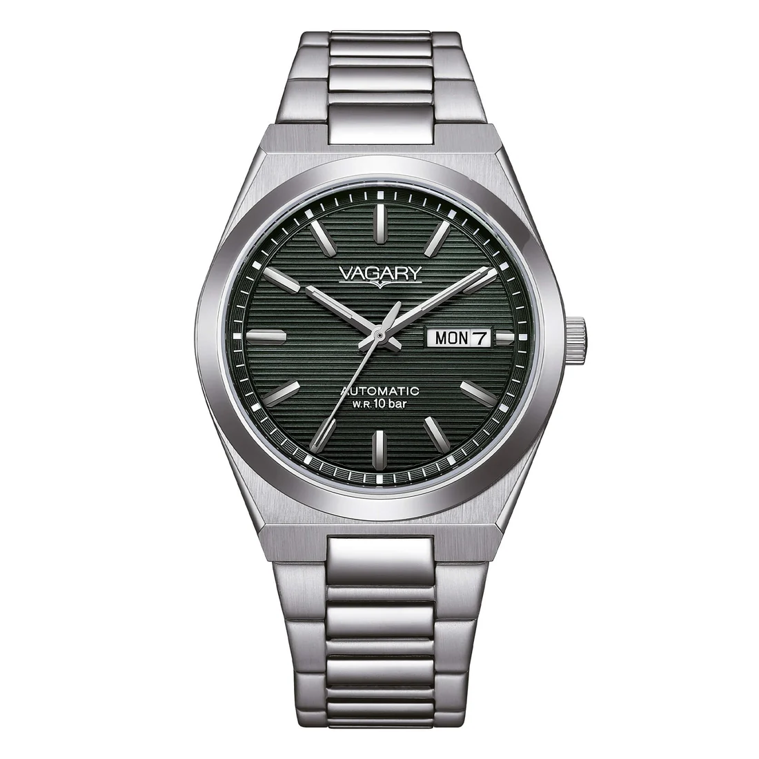 Orologio automatico Vagary IX3-611-41 verde a righe bracciale acciaio
