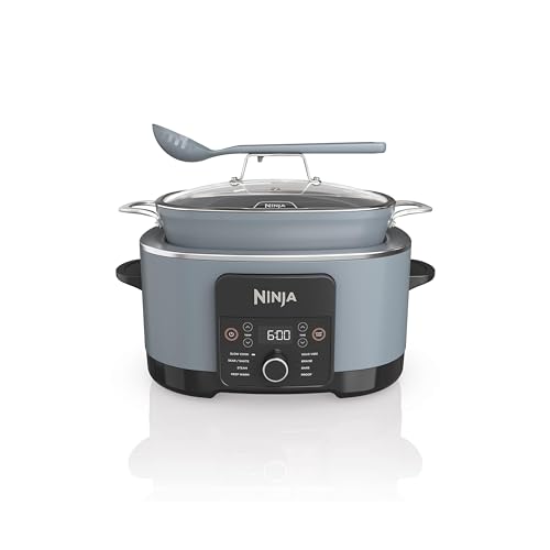 Ninja MC1001 Foodi PossibleCooker PRO 8.5 Quart Multi Cooker, with 8 in 1 Slow Cooker, Dutch Oven, Steamer, Glass Lid Integrated Spoon, Nonstick, Oven Safe Pot to 500°F, Sea Salt Gray: Home & Kitchen