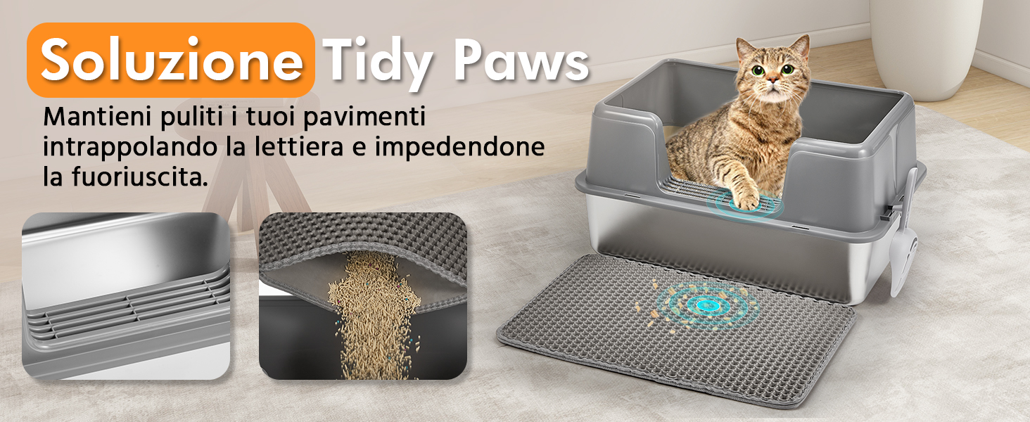 una lettiera per gatti con una lettiera per gatti e una lettiera per gatti
