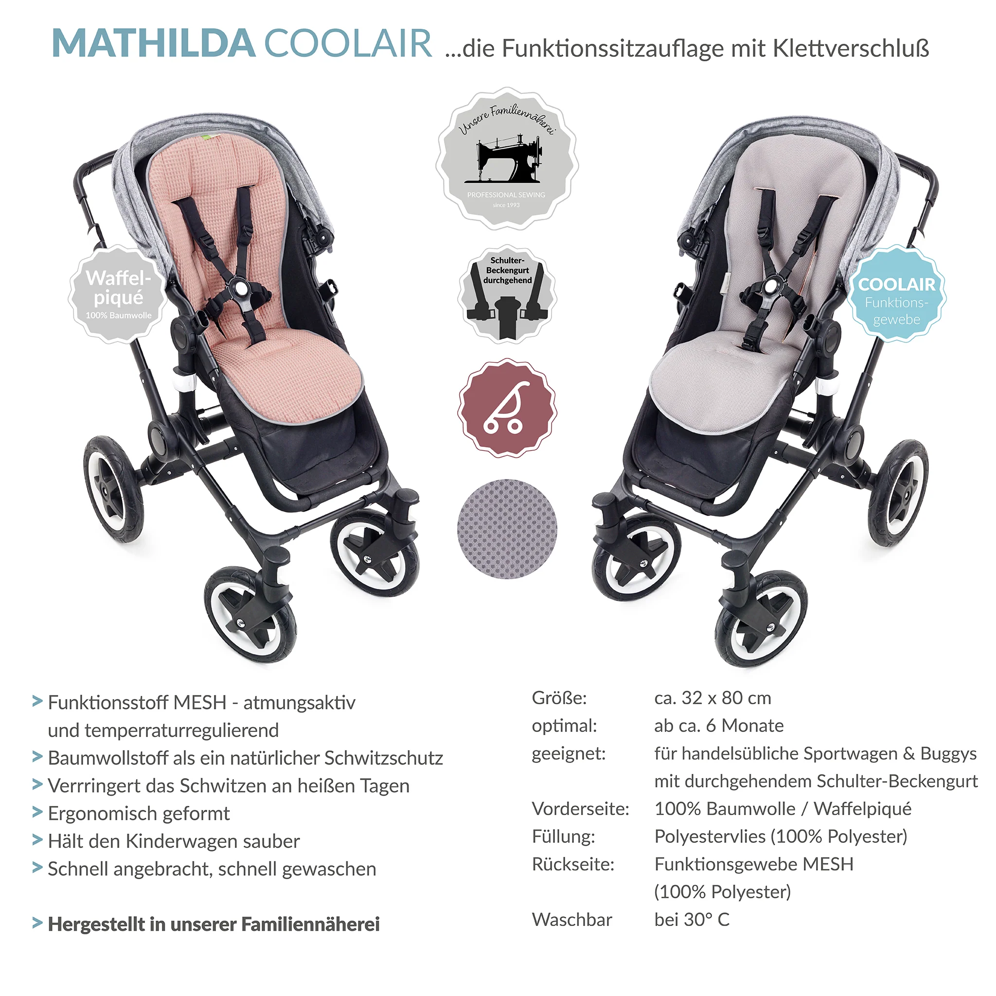 MATHILDA COOLAIR die Sitzauflage mit Klett
