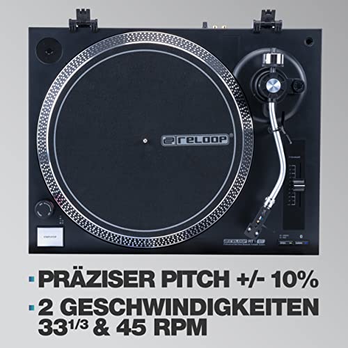 Giradischi Reloop RT 1 BT con trasmissione a cinghia per applicazioni DJ e HiFi, uscita Bluetooth per il collegamento wireless con altoparlanti Bluetooth : Elettronica